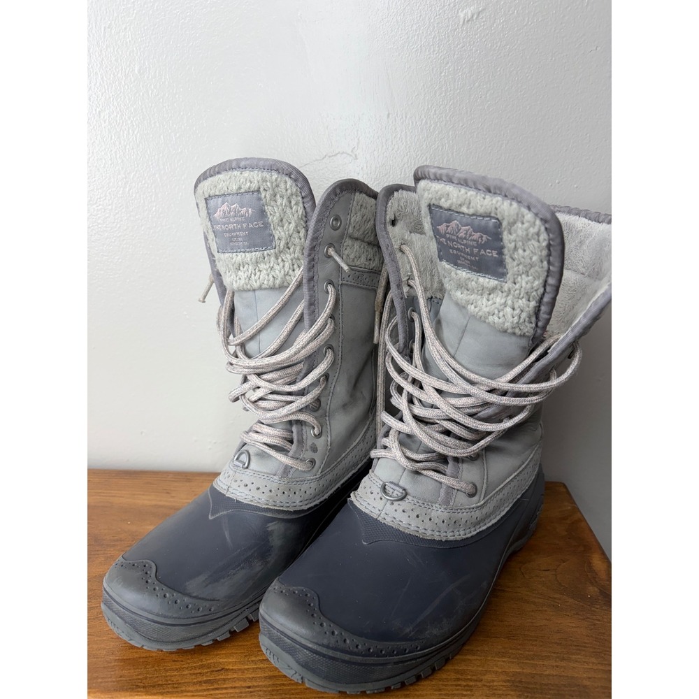 The North Face Shellista III Mid Grey Waterproof Insulated Snow Boots Womens 7
